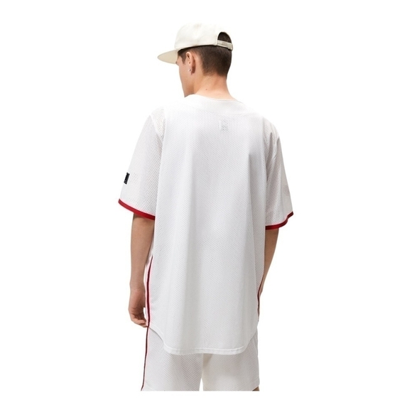 NWT Mens Jersey ZARA White Perforated Shirt SJ River Florida Button Front Jersey - Picture 7 of 11